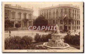 Montpellier Old Postcard the Prefecture and & # 39hotel Post