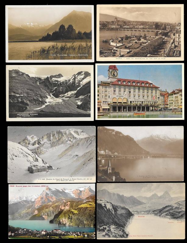 Postcard Tour of Switzerland (136) postcards Unused & Used Fresh c1900s-1930s