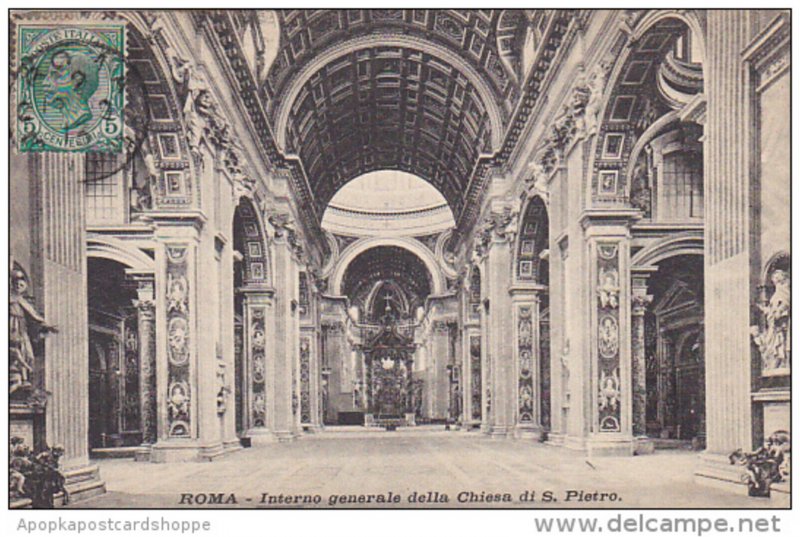 Italy Roma Rome Interno generale della Chiesa di San Pietro