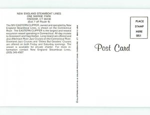 1980's Postcard Ad NEW ENGLAND STEAMBOAT LINES Haddam Connecticut CT hp8196