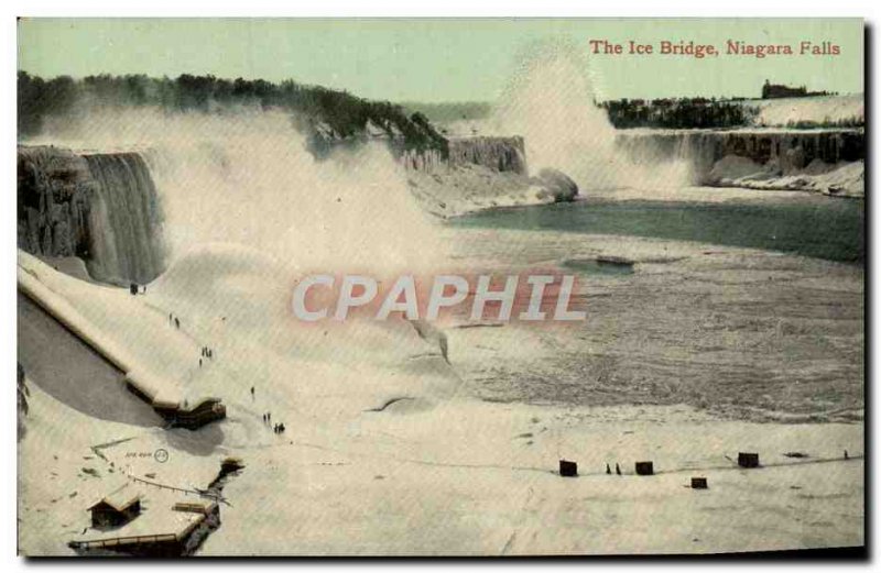 Old Postcard Niagara Falls The Ice Bridge