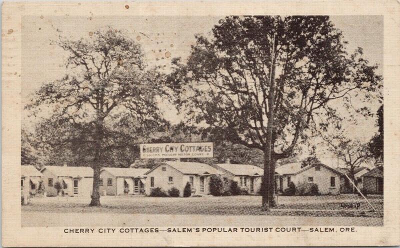 Cherry City Cottages Salem Oregon OR c1943 Postcard E46