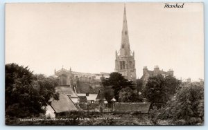 RPPC THAXTED Church from the meadow Essex England UK white's series Postcard