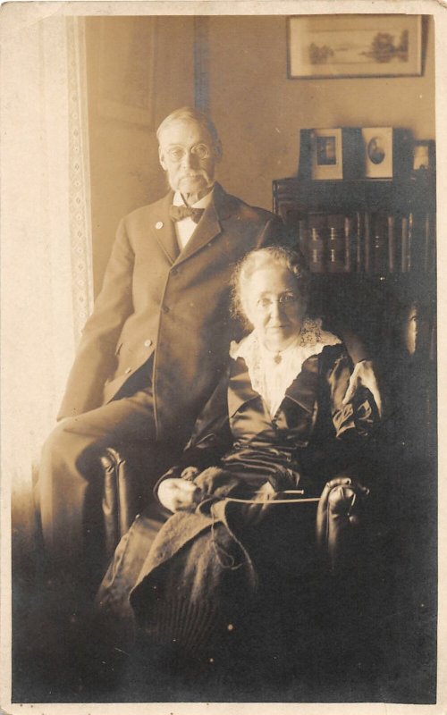 G45/ Walton New York RPPC Postcard c1910 Interior Well-Dressed Man Woman