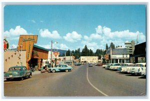 McCall Idaho Postcard South Shore Payette Lakes Classic Cars Street 1960 Vintage