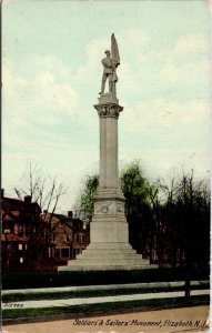 Soldiers & Sailors Monument Elizabeth New Jersey DB Cancel WOB Postcard