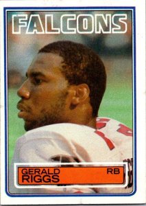 1983 Topps Football Card Gerald Riggs Falcons