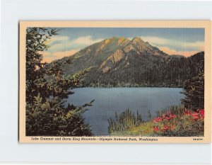 Postcard Lake Crescent and Storm King Mountain, Olympic National Park, WA