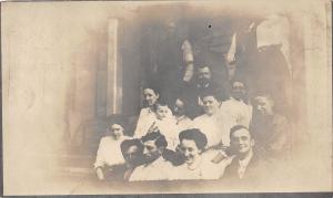 B5/ Fremont Ohio Postcard Real Photo RPPC People 1919 Porch Gathering 5