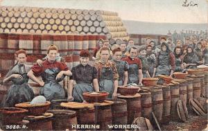 HERRING WORKERS LIKELY IN NORFOLK AREA OF THE UK~HARTMANN POSTCARD 1906 PSTMK