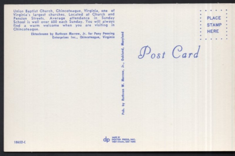 Virginia CHINCOTEAGUE Union Baptist Church - Chrome