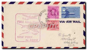 Letter 1st Flight United States New York Rome February 10, 1957