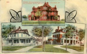 Multiview Postcard; Some Representative Houses of Oklahoma City OK Posted 1912