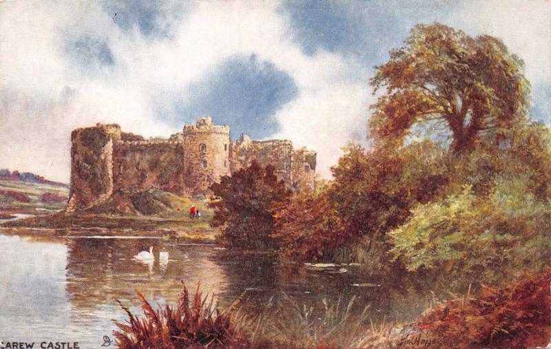 Pembrokeshire Wales~Carew Castle~Tuck Picturesque Counties Oilette POSTCARD