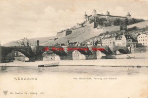 Germany, Wurzburg, Alte Mainbrucke, Feslung Und Kapelle, No 4221