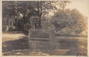 Wilmington Vermont Stone Memorial Fountain Real Photo Antique Postcard K22533