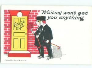 Pre-Linen Comic WAITING AT THE STAGE DOOR AB9402