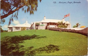 Horizons Paget Bermuda with 3d Bermuda Stamp Postcard H34