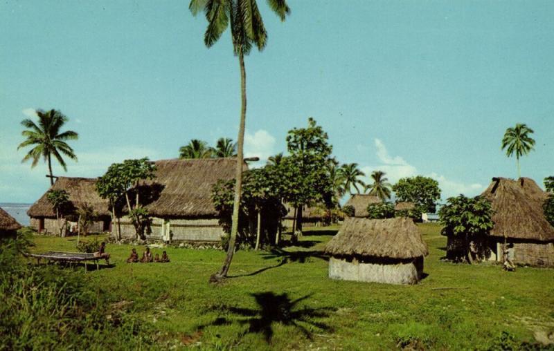 fiji islands, Native Village Thatched Houses (1960s) Stinsons 1025