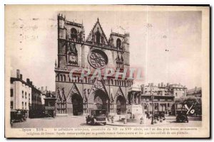 Old Postcard Lyon Cathedrale Saint Jean Built in the twelfth century XVI is o...