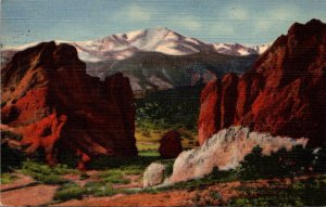 Colorado Pike's Peak and Gateway Of The Garden Of The Gods 1941 Curteich