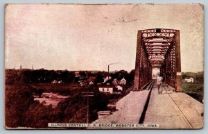 Illinois Central Railroad Bridge  Webster City  Iowa  Postcard  1909