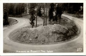 EKC RPPC Real Photo Postcard WA Highway on Blewett Pass 1930s K34