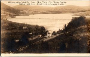 RPPC Gilboa-in-the-Catskills Dam, New York Water Supply Vintage Postcard P25