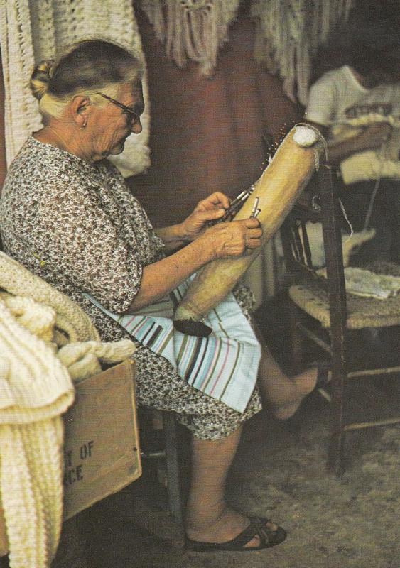 Golzitan Lace Maker Bobbin Craft Malta Maltese Postcard