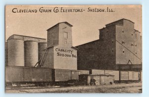 Cleveland Grain Co Elevators Sheldon IL Illinois Postcard (FF16)