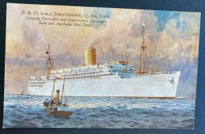 Mint Picture Postcard P&O RMS Strathmore India Mail & Passenger Service