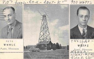 Austin Minnesota W9HLC W9HKAHam Radio QSL Card 1947 postcard