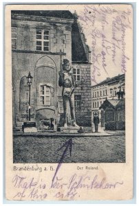 1906 Monument Der Roland Brandenburg Germany Antique Posted Postcard