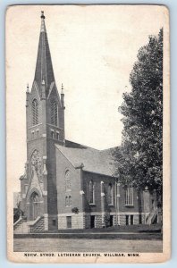 1921 Willmar Minnesota Norwegian Synod Building Tower Lutheran Church Postcard