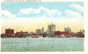 Vintage Postcard View of Waterfront or Skyline Jacksonville Florida FL