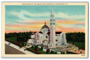 1942 View Of Shrine Of The Immaculate Conception Washington DC Vintage Postcard
