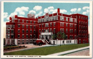 City Hospital Kansas City Missouri MO Medical Building Grounds Postcard