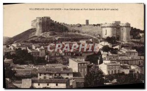 Old Postcard Villeneuve Avignon Vue Generale and Fort Saint Andre XIV century