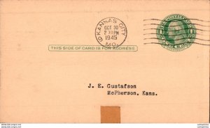 US Postal stationery 1c Kansas to Mc Pherson Advertisement Strapwatches Watch