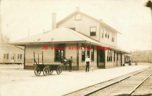 Depot, Washington, Tekoa, RPPC, Union Pacific Railroad Station, Cart