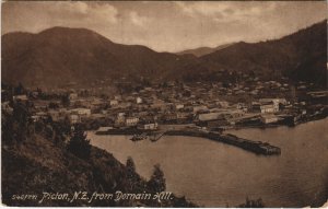 PC NEW ZEALAND, PICTON FROM DOMAIN HILL, Vintage Postcard (B41542)