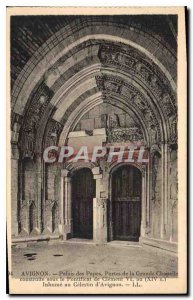 Old Postcard Avignon Popes' Palace Doors of the Great Chapel