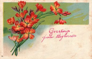 Vintage Postcard 1912 Bouquet of Flowers Greetings From Biglerville Pennsylvania