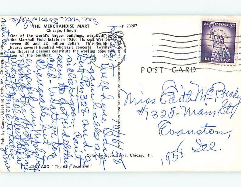 Pre-1980 GREETINGS FROM POSTCARD Chicago Illinois IL ho5666