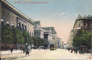 Breslau, Silesia, Germany, Now Poland, Wroclaw, 1910s, Street Car, Horse & Wagon