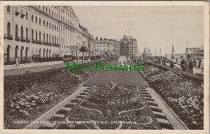 Sussex Postcard - Eastbourne, Carpet Gardens, New Fountain  RS33096