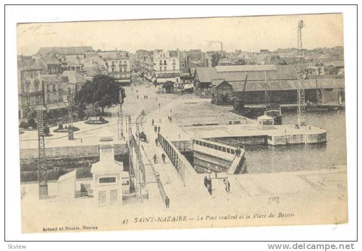 Le Pont Roulant Et La Place Du Bassin, Saint-Nazaire (Loire-Atlantique), Fran...