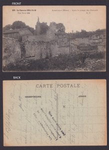 FRANCE, Postcard, WWI, Aubreville, after the passage of the Germans, Used