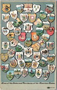 Postcard USA Coats of Arms - Arms of the States And Territories