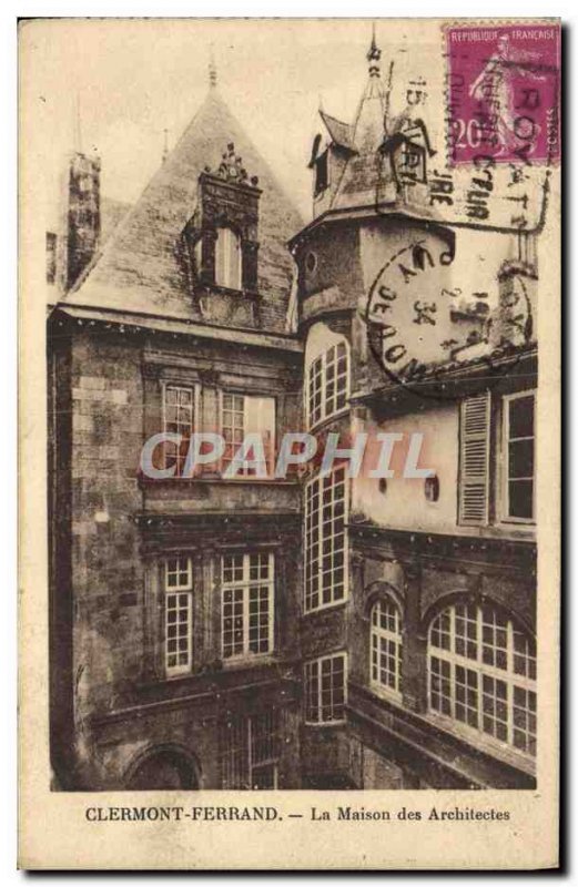 Old Postcard Clermont Ferrand House of Architects